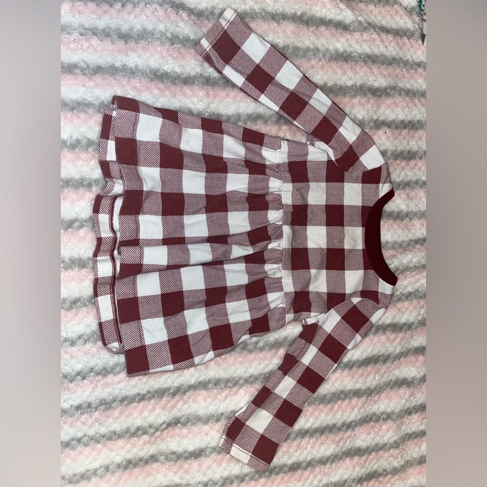 Cat & Jack Red and White Checkered Long Sleeve Shirt